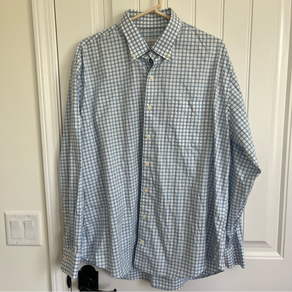 Peter Millar Men’s Light Blue Plaid Long Sleeve Button Down XL - Picture 2 of 5